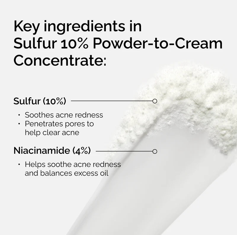Sulfur 10% Powder-to-Cream Concentrate - skin care and cosmetics