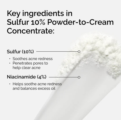 Sulfur 10% Powder-to-Cream Concentrate - skin care and cosmetics